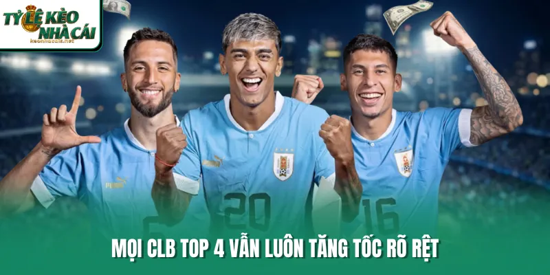 Mọi CLB top 4 vẫn luôn tăng tốc rõ rệt